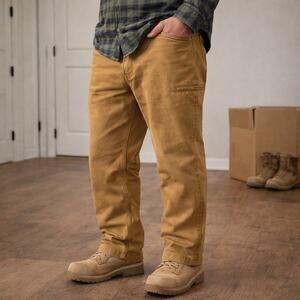 Carhartt Rugged Flex Relaxed Fit Canvas Work Pants Men’s 38x34 Tan